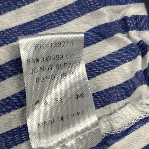 Tuckernuck Pomander Place Kenzo Mini Dress Womens Large Blue White Stripe Tiered - Picture 4 of 8